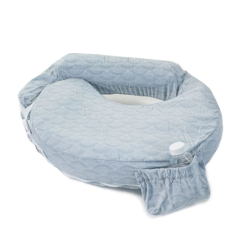 Blue textured Nursing pillow on a white background