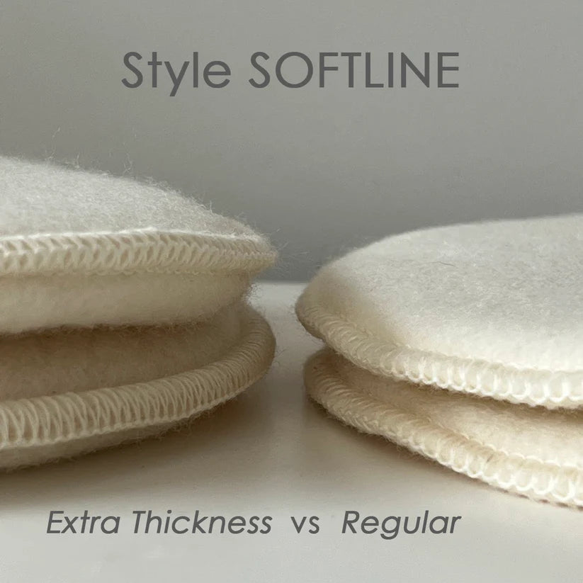 Two sets of soft pads labeled 'Extra Thickness' and 'Regular' with 'Style SOFTLINE' text.