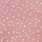 Pink fabric with white geometric pattern