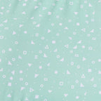 Pattern of white geometric shapes on a light blue background
