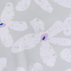 White rabbit illustrations with pink noses on a light gray background