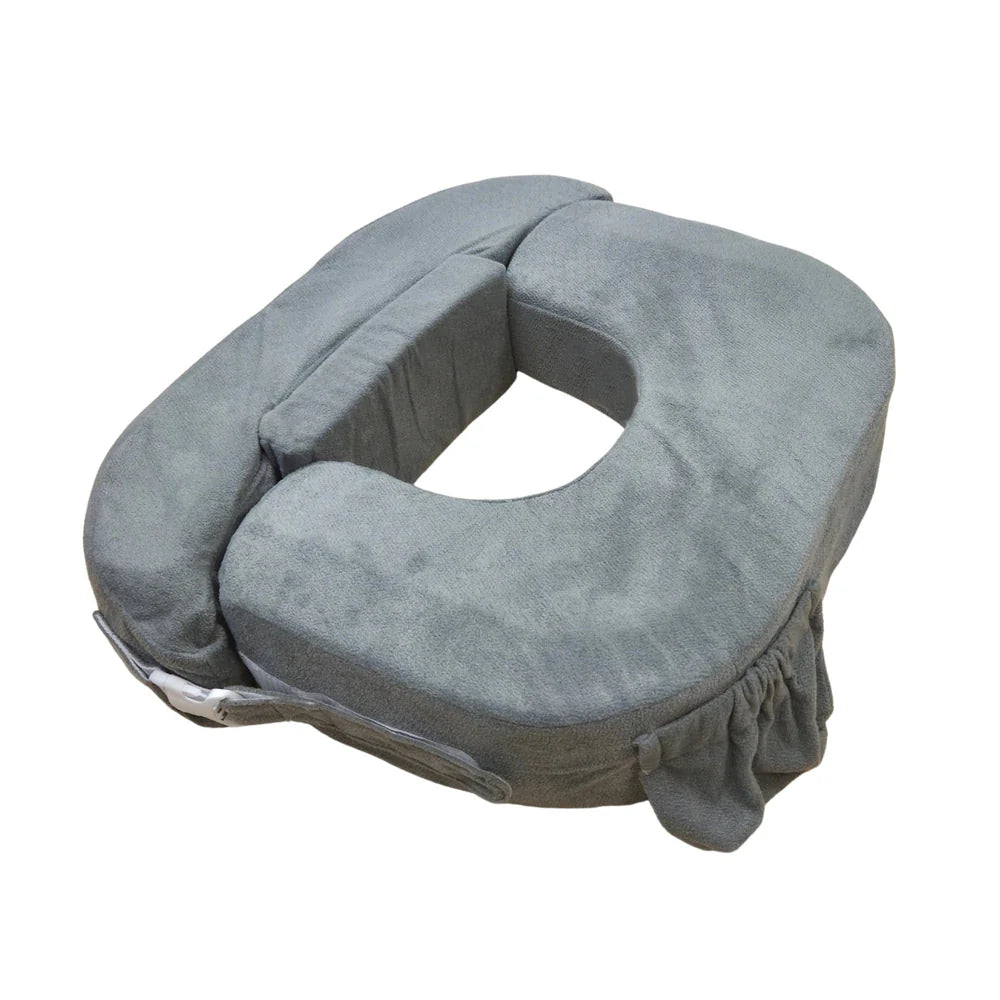 Gray travel Nursing pillow on a white background