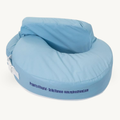 My Brest Friend Professional nursing pillow in light blue with a wipeable hospital-grade cover, adjustable security strap, and a flat backrest cushion.